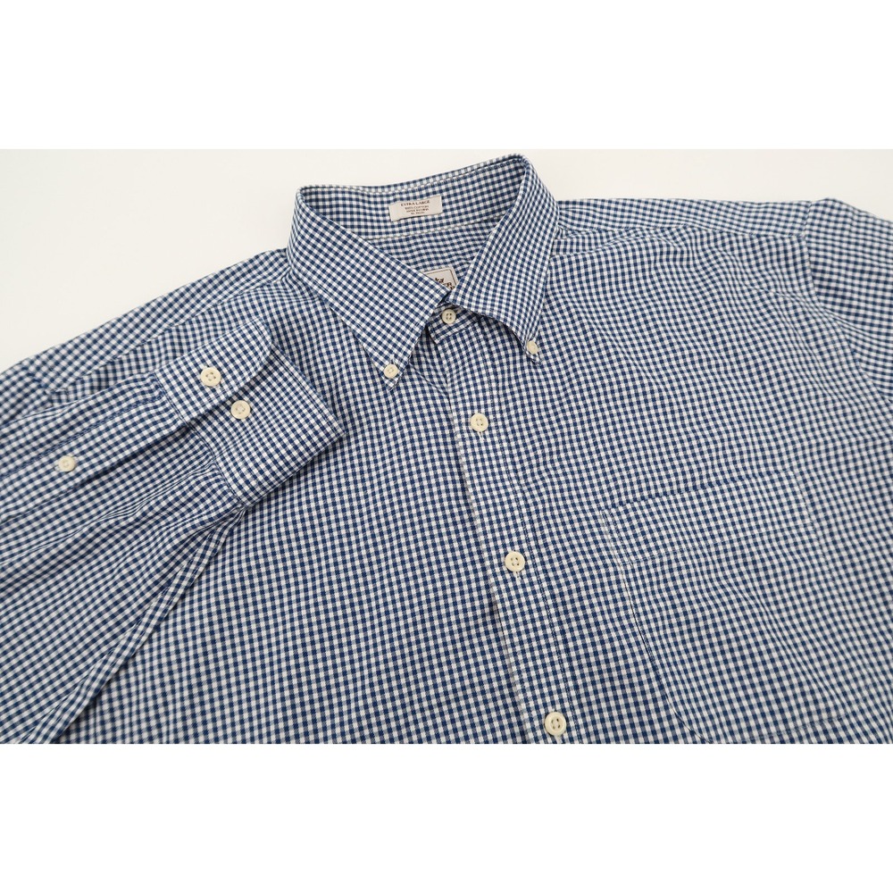 Peter Millar Nanoluxe Mens XL‎ Blue Checks Long Sleeve Button Down Shirt
